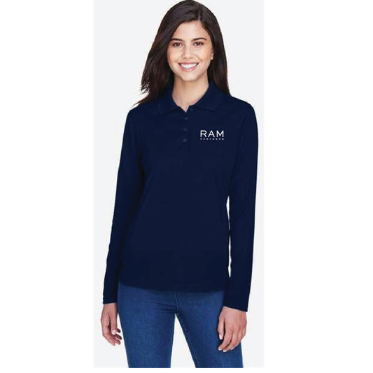 78192 - CORE365 Women's Pinnacle Performance Long Sleeve Piqué Polo